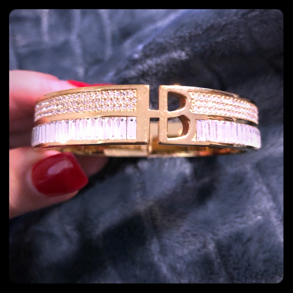 Henry Bendel gold and crystal bracelet